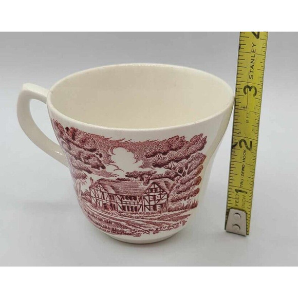 Vtg Grindley Red Staffordshire England Cups & Saucers. Set of 4. English Country - Picture 8 of 13